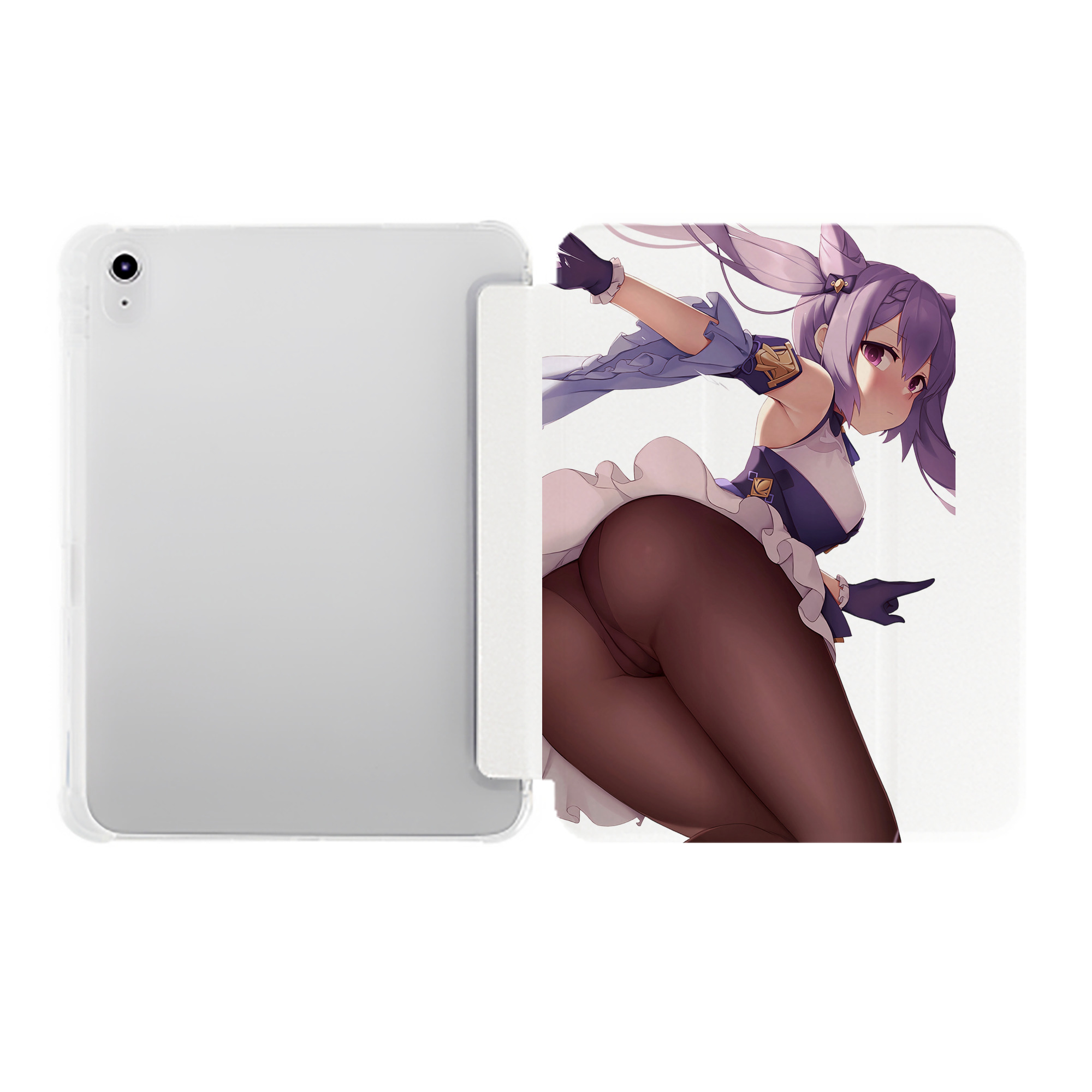 げんし神 刻晴 こくせい genshin Kokusei IPad ケース ペン収納付き 三つ折りスタンド PUレザー×シリコン 対応機種9.5/10.5/10.9インチ